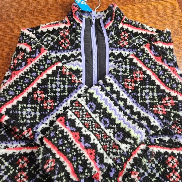 DSG Cozy Fleece Full Zip Jacket Funky Fair Isle Pattern Girls Medium (10-12) NWT - Picture 12 of 14